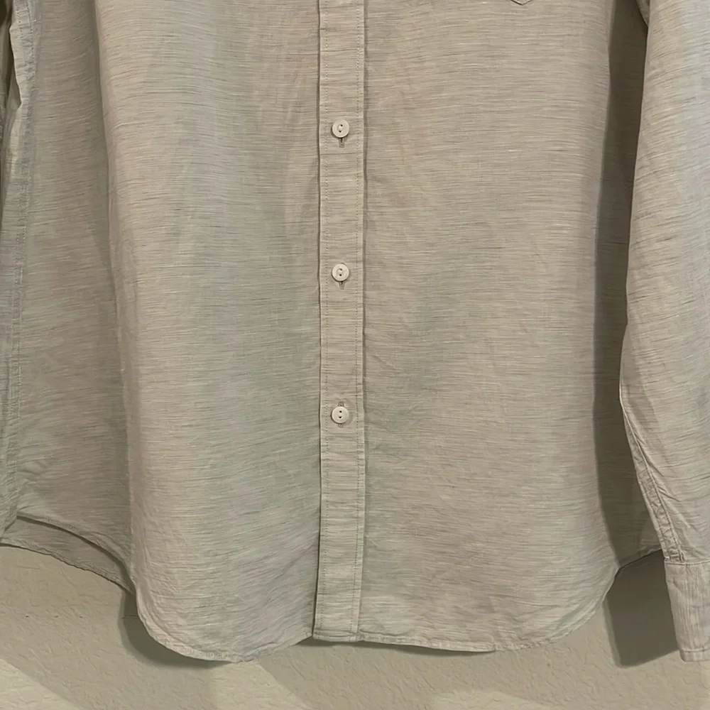 J. Crew Baird McNutt Men’s Button Front Shirt XL Grey Linen Cotton Blend Preppy